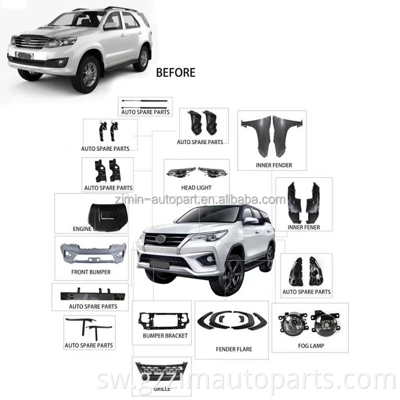 Fortunr Front & Bumpers Kit Kit Kit kwa Vifaa vya Fortner